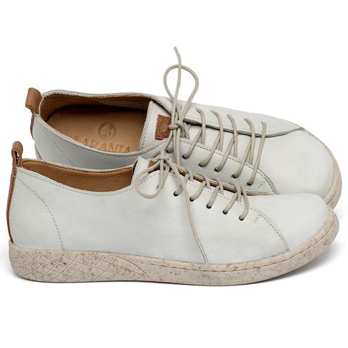 Tênis   Cano Baixo em Couro Off-White - Codigo - 156018
