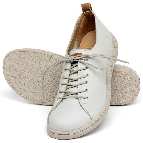 Tênis   Cano Baixo em Couro Off-White - Codigo - 156018