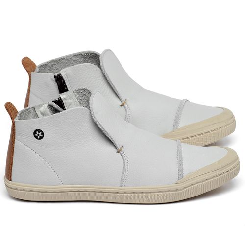 Tênis   Cano Alto em Couro Off-White - Codigo - 141074