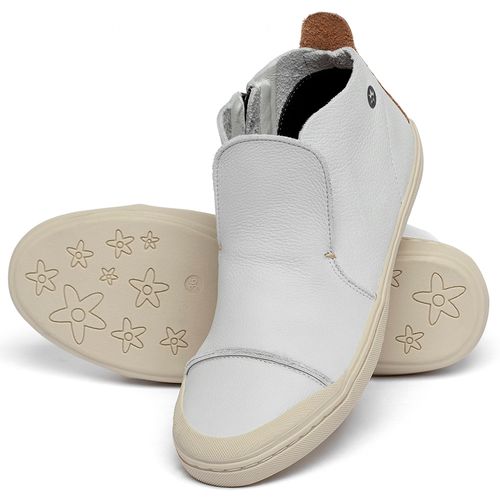 Tênis   Cano Alto em Couro Off-White - Codigo - 141074