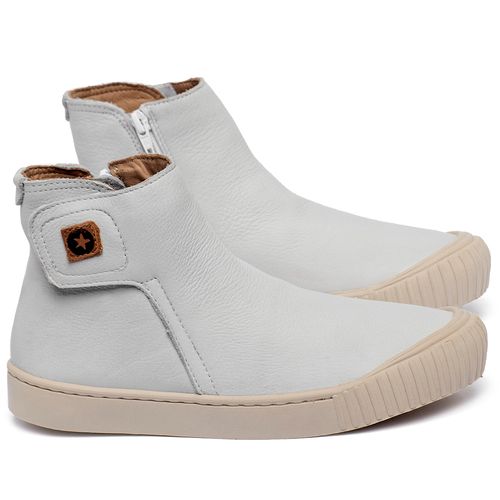 Tênis   Cano Alto em Couro Off-White - Codigo - 153050