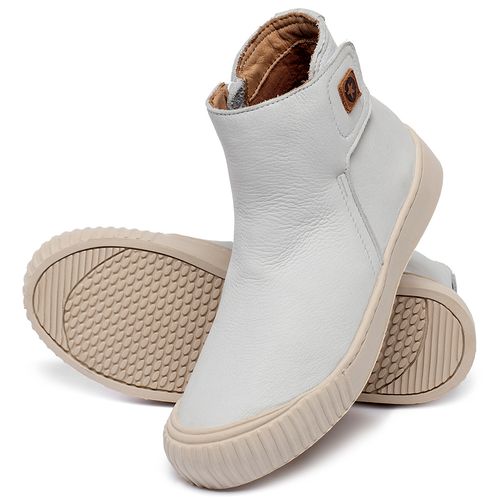 Tênis   Cano Alto em Couro Off-White - Codigo - 153050