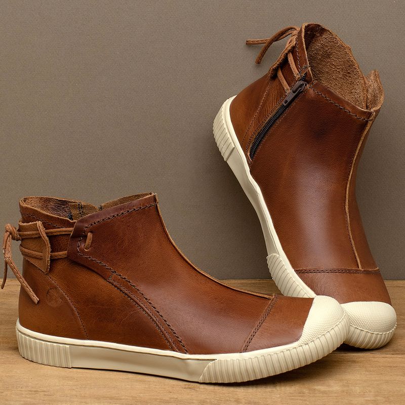 Laranja_Lima_Shoes_Sapatos_Femininos___Tenis___Cano_Alto_em_Couro_Marrom_-_Codigo_-_148079_3