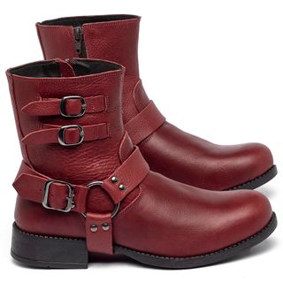 Bota   Cano Médio Salto de 2 cm Vermelho - Codigo - 141384
