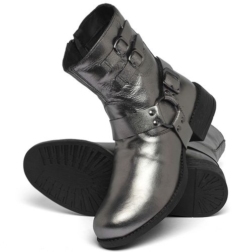 Bota   Cano Médio Salto de 2 cm Metalizado - Codigo - 141384