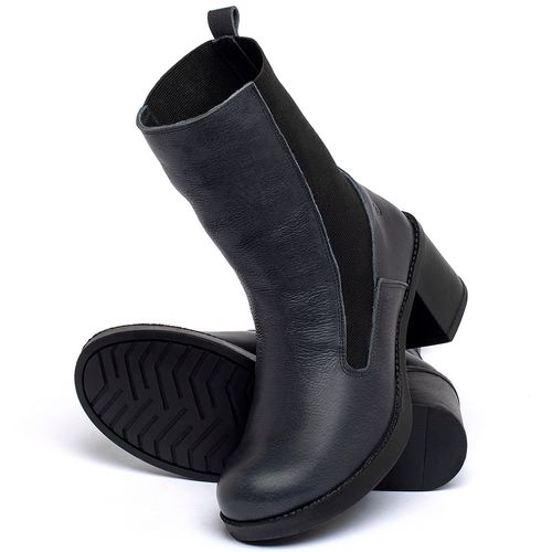 Bota   Cano Médio Salto de 5 cm em Couro Marinho - Codigo - 141387