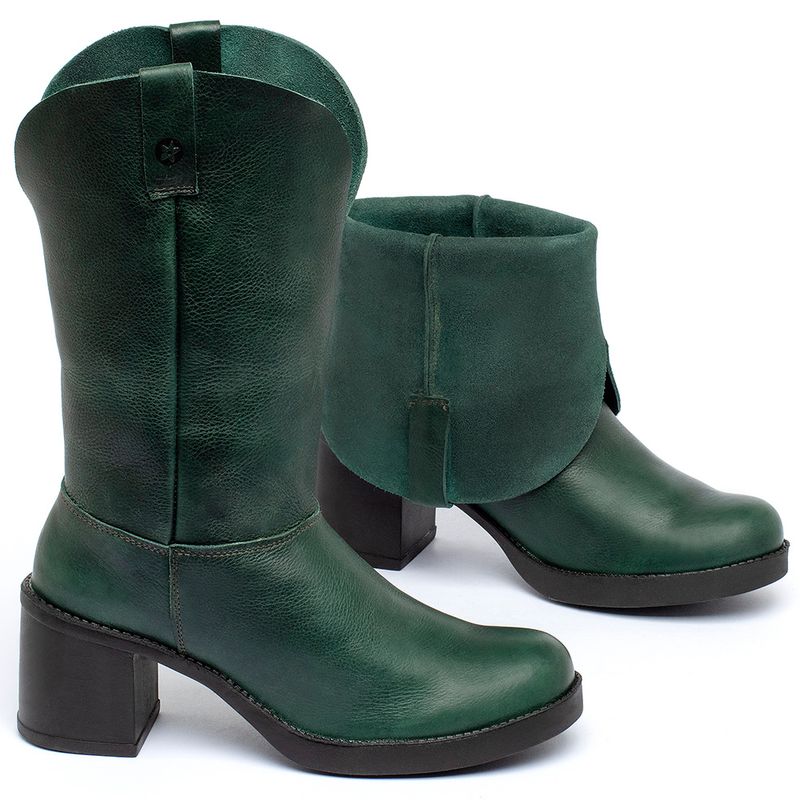 Laranja_Lima_Shoes_Sapatos_Femininos___Bota___Cano_Curto_Salto_de_5_cm_em_Couro_Verde_-_Codigo_-_141259_3