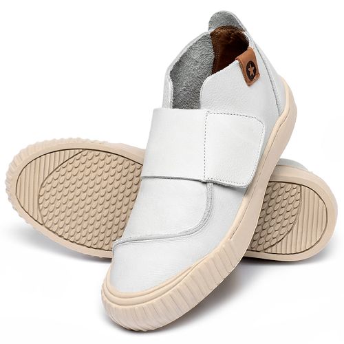 Tênis   Cano Alto em Couro Off-White - Codigo - 153048