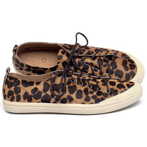 Tênis   Cano Baixo em Couro Animal Print - Codigo - 141199