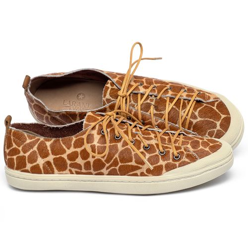 Tênis   Cano Baixo em Couro Animal Print - Codigo - 141199
