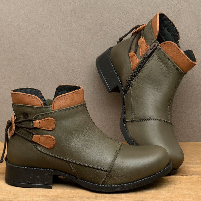 Laranja_Lima_Shoes_Sapatos_Femininos___Bota___Cano_Curto_Salto_de_3_cm_em_Couro_Musgo_-_Codigo_-_141133_3