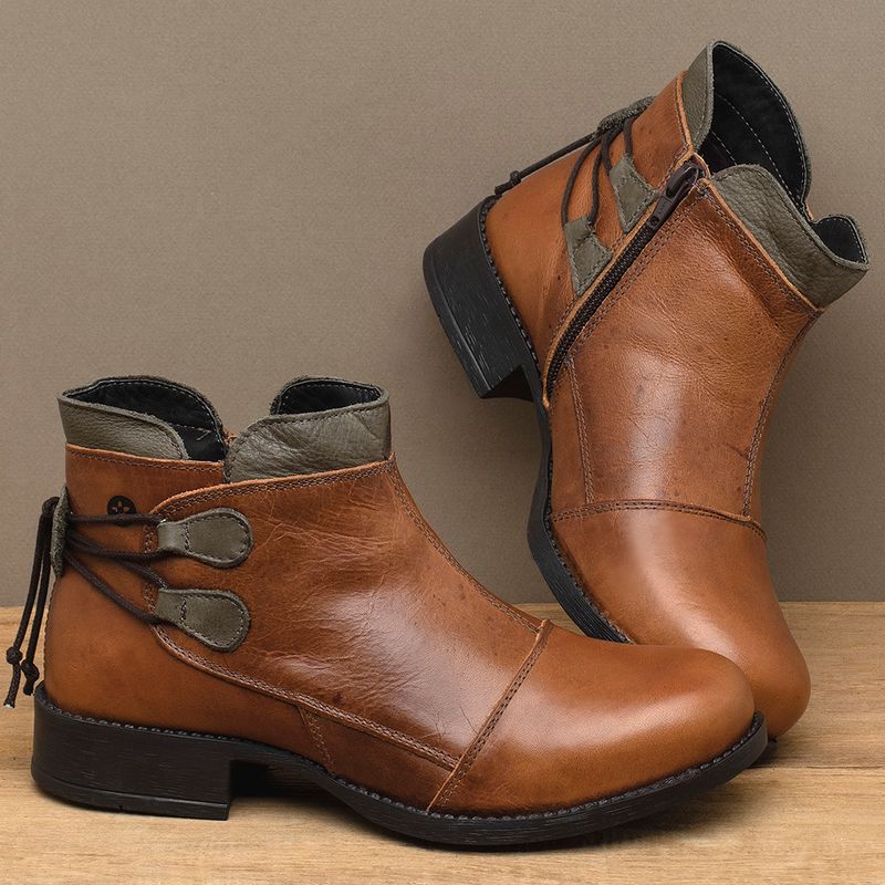 Laranja_Lima_Shoes_Sapatos_Femininos___Bota___Cano_Curto_Salto_de_3_cm_em_Couro_Marrom_-_Codigo_-_141133_3