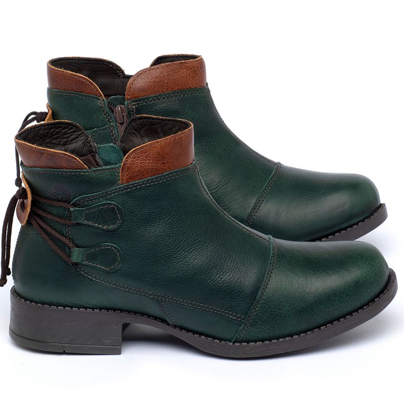 Laranja_Lima_Shoes_Sapatos_Femininos___Bota___Cano_Curto_Salto_de_3_cm_em_Couro_Verde_-_Codigo_-_141133_1