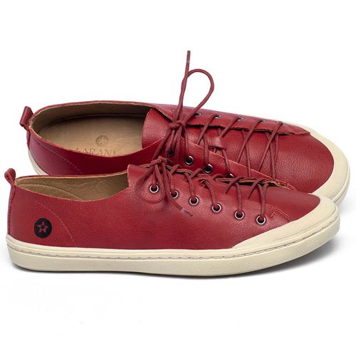 Tênis   Cano Baixo em Couro Vermelho - Codigo - 141112