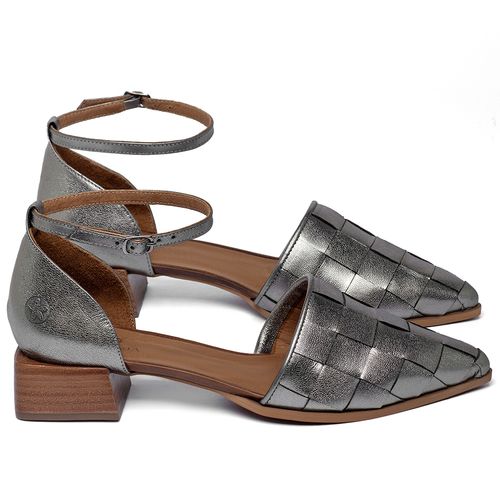 Scarpin   Bico Fino Salto de 3 cm em Couro Metalizado - Codigo - 3941