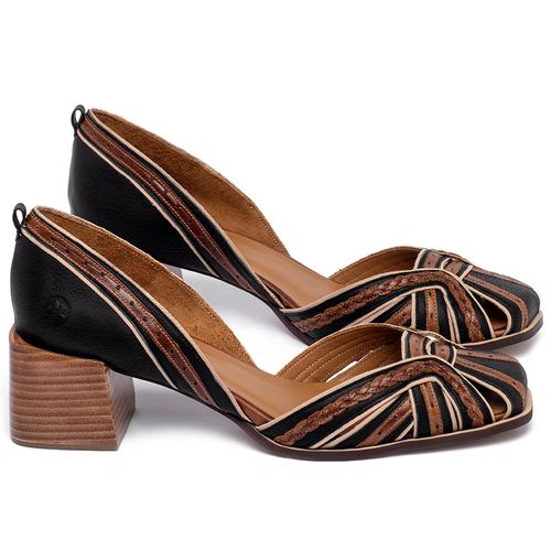 Scarpin   Bico Quadrado Salto de 5 cm em Couro Colorido - Codigo - 3909