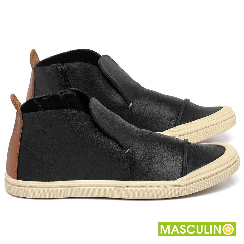 Laranja_Lima_Shoes_Sapatos_Masculinos___Tenis_Masculino___Cano_Alto_em_Couro_Preto_-_Codigo_-_141086_1