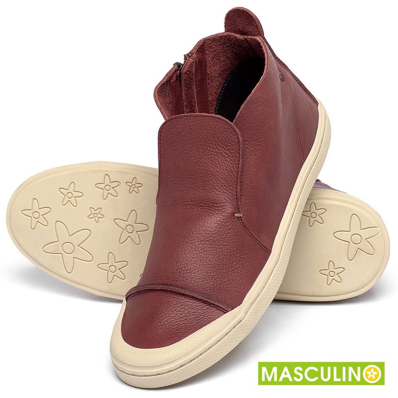 Laranja_Lima_Shoes_Sapatos_Masculinos___Tenis_Masculino___Cano_Alto_em_Couro_Vermelho_-_Codigo_-_141086_2