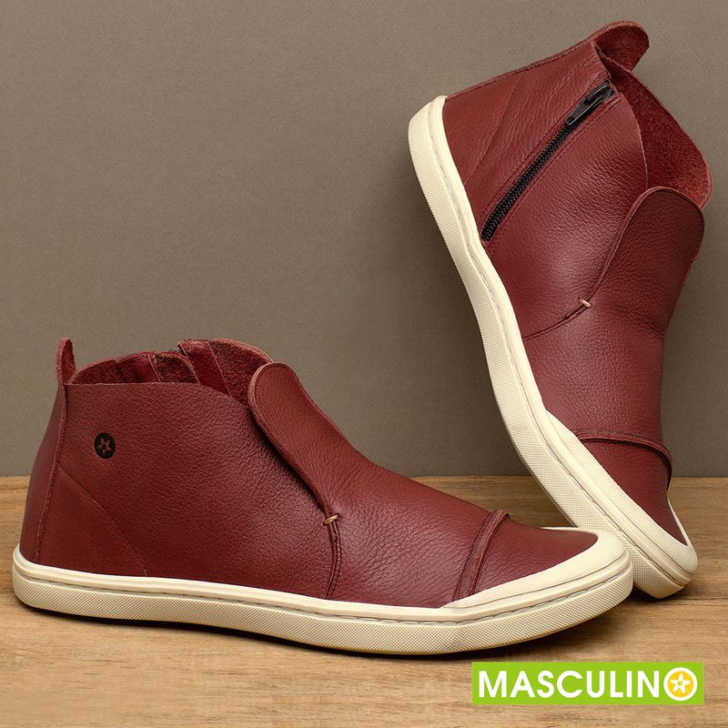 Laranja_Lima_Shoes_Sapatos_Masculinos___Tenis_Masculino___Cano_Alto_em_Couro_Vermelho_-_Codigo_-_141086_3