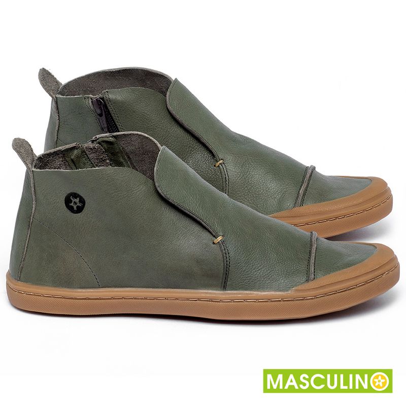 Laranja_Lima_Shoes_Sapatos_Masculinos___Tenis_Masculino___Cano_Alto_em_Couro_Verde_-_Codigo_-_141086_1