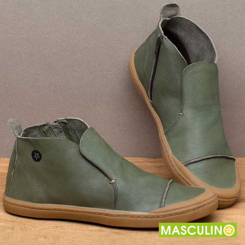 Laranja_Lima_Shoes_Sapatos_Masculinos___Tenis_Masculino___Cano_Alto_em_Couro_Verde_-_Codigo_-_141086_3