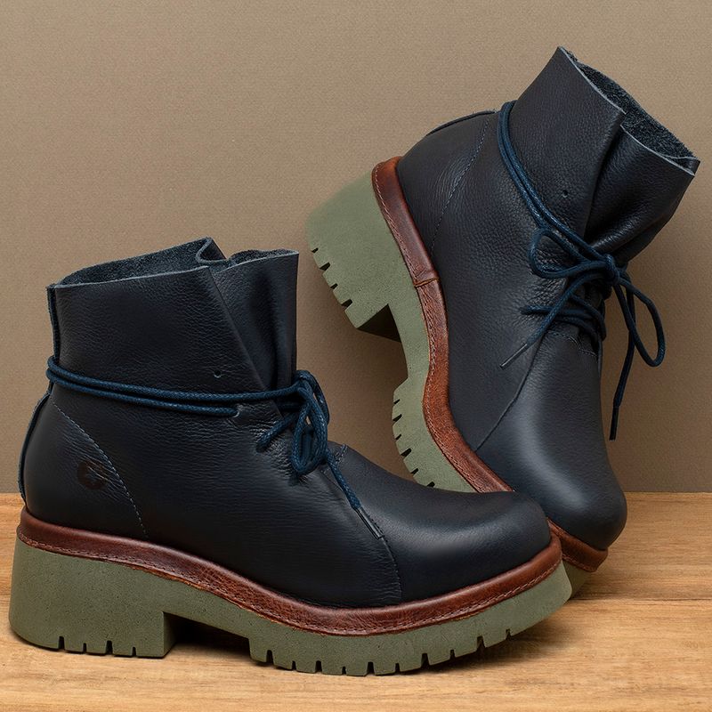 Laranja_Lima_Shoes_Sapatos_Femininos___Bota___Cano_Curto_Salto_de_4_cm_em_Couro_Marinho_-_Codigo_-_153054_3