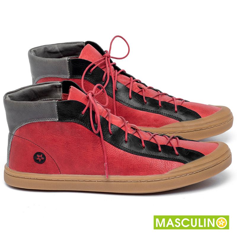 Laranja_Lima_Shoes_Sapatos_Masculinos___Tenis_Masculino___Cano_Alto_em_Couro_Vermelho_-_Codigo_-_141141_1