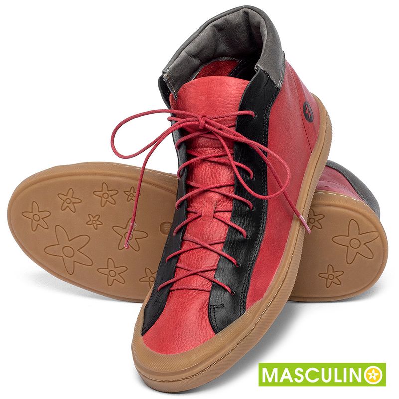 Laranja_Lima_Shoes_Sapatos_Masculinos___Tenis_Masculino___Cano_Alto_em_Couro_Vermelho_-_Codigo_-_141141_2