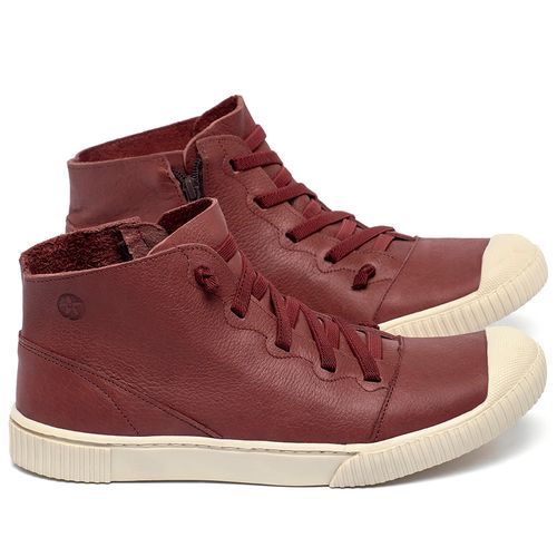 Tênis   Cano Alto em Couro Vermelho - Codigo - 148049