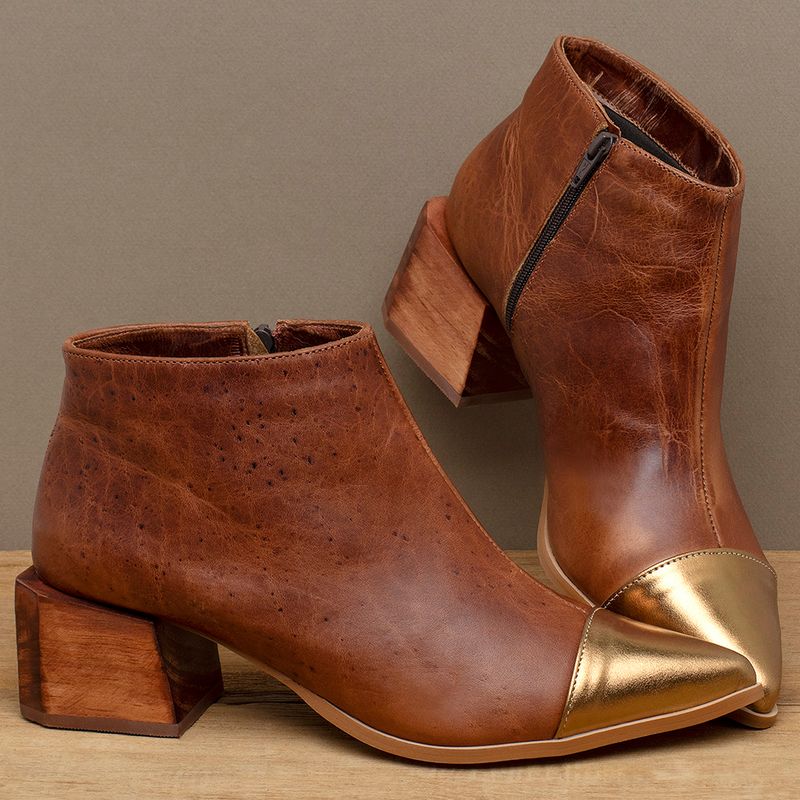 Laranja_Lima_Shoes_Sapatos_Femininos___Bota___Cano_Curto_Salto_de_5_cm_em_Couro_Floater_Marrom_-_Codigo_-_9613_3