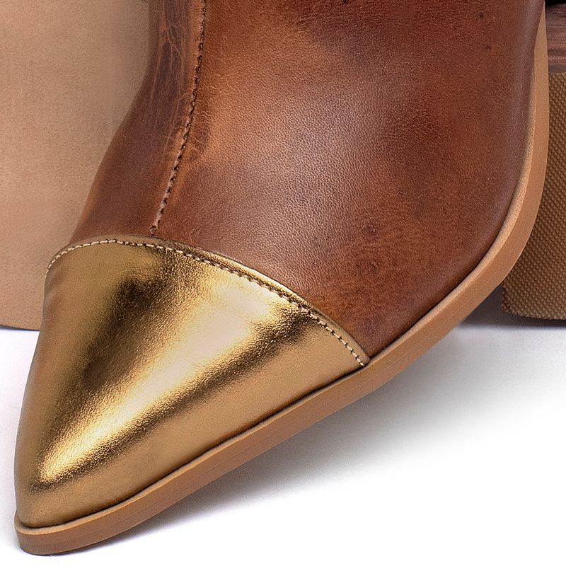 Laranja_Lima_Shoes_Sapatos_Femininos___Bota___Cano_Curto_Salto_de_5_cm_em_Couro_Floater_Marrom_-_Codigo_-_9613_7