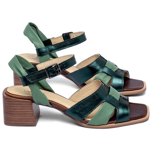 Sandália   Laranja Lima Shoes Classic Salto de 5 cm em Couro Metalizado - Codigo - 9619