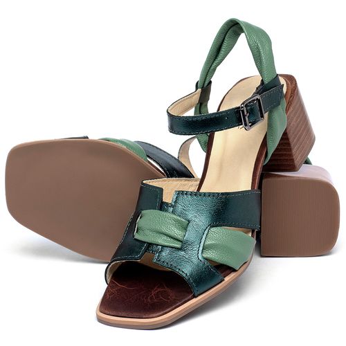 Sandália   Laranja Lima Shoes Classic Salto de 5 cm em Couro Metalizado - Codigo - 9619
