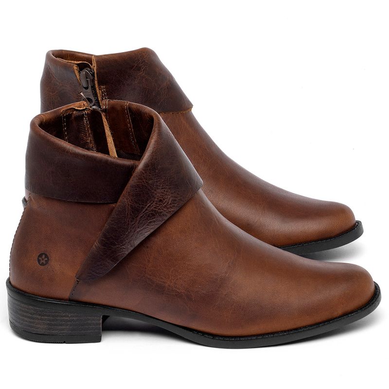 Laranja_Lima_Shoes_Sapatos_Femininos___Bota___Cano_Curto_Salto_de_2_cm_em_Couro_Marrom_-_Codigo_-_152007_1