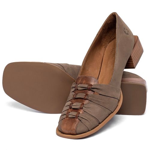 Mocassim Salto de 3 cm em Couro Marrom - Codigo - 3967