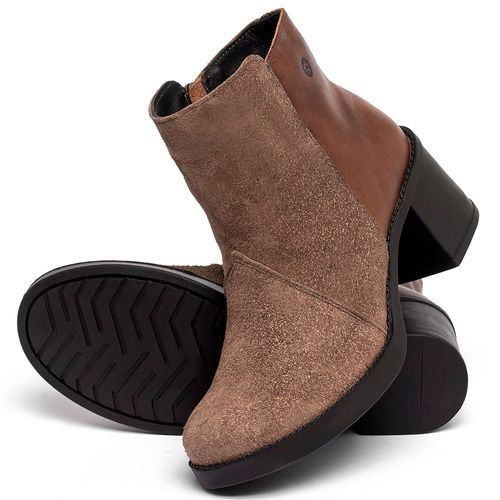 Bota   Cano Curto Salto de 5 cm Bicolor - Codigo - 141385