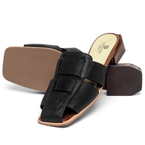 Mocassim Salto de 2 cm em Couro Preto - Codigo - 9627