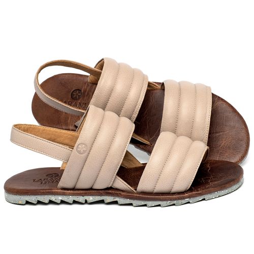 Sandália Rasteira   Flat em Couro Nude - Codigo - 155027