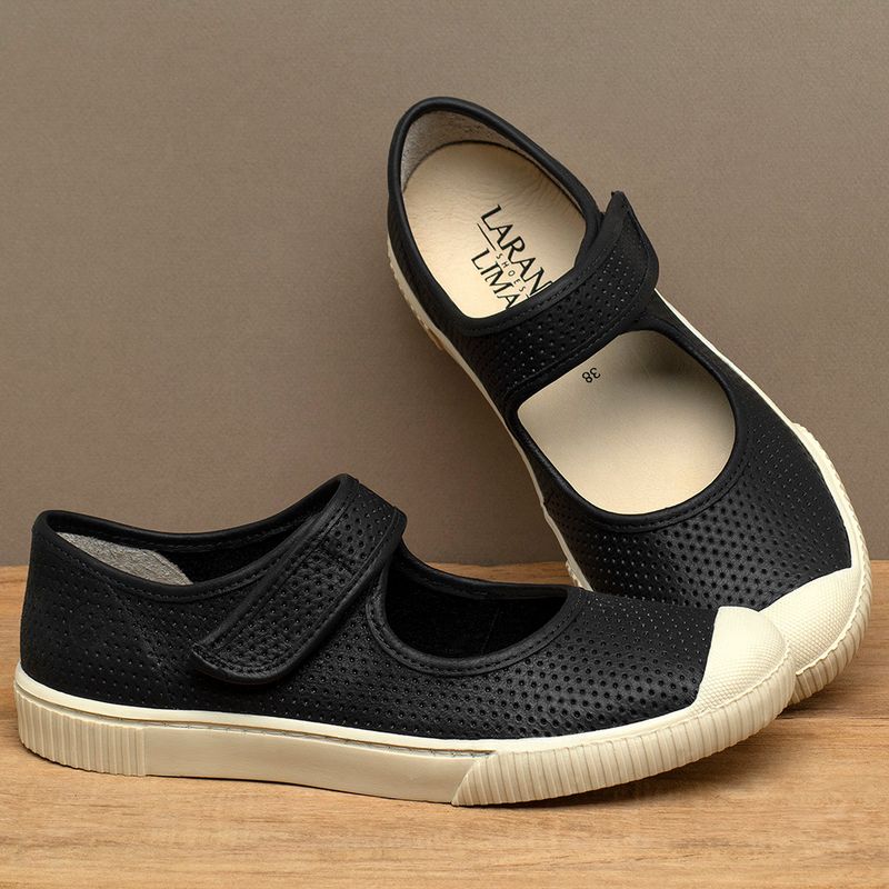 Laranja_Lima_Shoes_Sapatos_Femininos___Tenis___Cano_Baixo_em_Couro_Preto_-_Codigo_-_148077_3