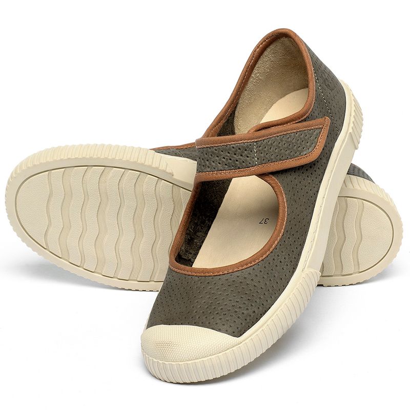 Laranja_Lima_Shoes_Sapatos_Femininos___Tenis___Cano_Baixo_em_Couro_Musgo_-_Codigo_-_148077_2