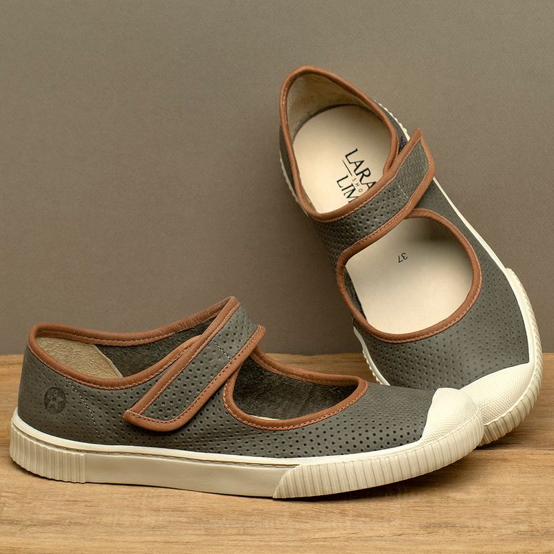 Laranja_Lima_Shoes_Sapatos_Femininos___Tenis___Cano_Baixo_em_Couro_Musgo_-_Codigo_-_148077_3