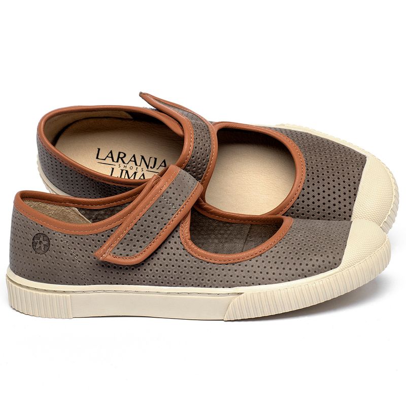 Laranja_Lima_Shoes_Sapatos_Femininos___Tenis___Cano_Baixo_em_Couro_Cinza_-_Codigo_-_148077_1