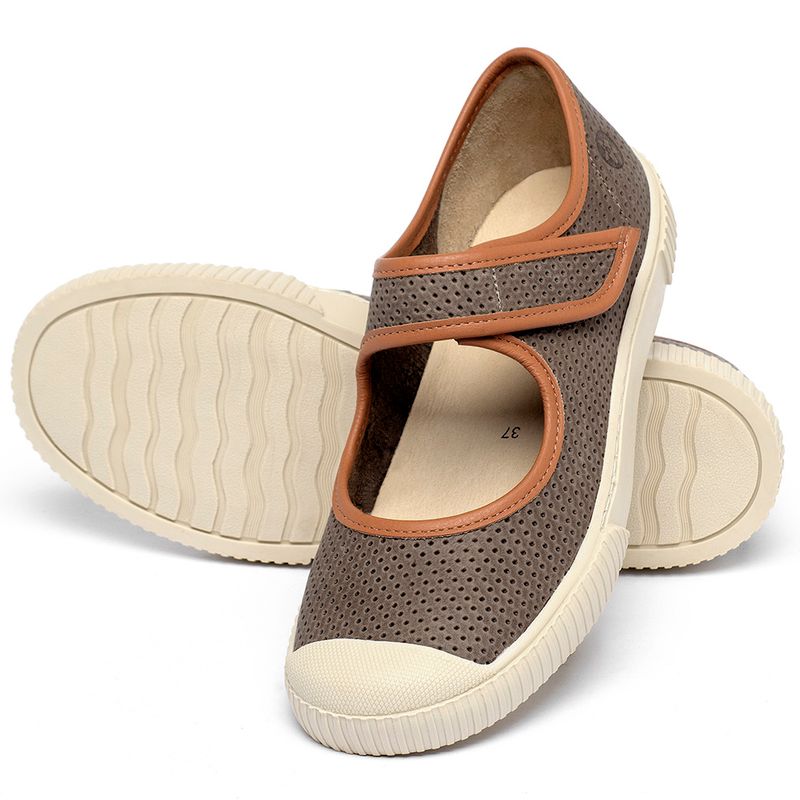 Laranja_Lima_Shoes_Sapatos_Femininos___Tenis___Cano_Baixo_em_Couro_Cinza_-_Codigo_-_148077_2
