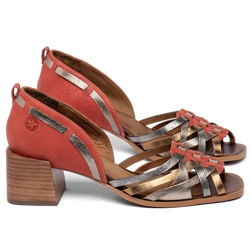 Sandália   Laranja Lima Shoes Classic Salto de 5 cm em Couro Colorido - Codigo - 157008
