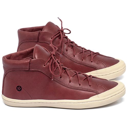 Tênis   Cano Alto em Couro Vermelho - Codigo - 141381