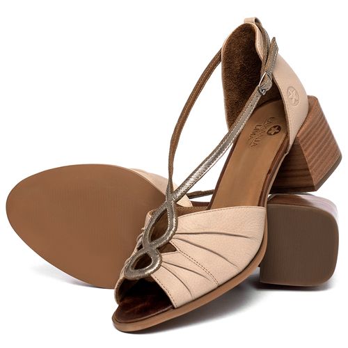 Sandália   Laranja Lima Shoes Classic Salto de 5 cm em Couro Nude - Codigo - 157001