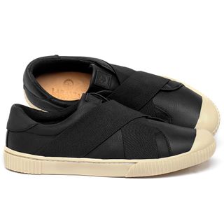 Tênis   Cano Baixo em Couro Preto - Codigo - 158002