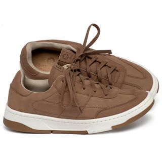 Tênis   Cano Baixo em Couro Caramelo - Codigo - 158004