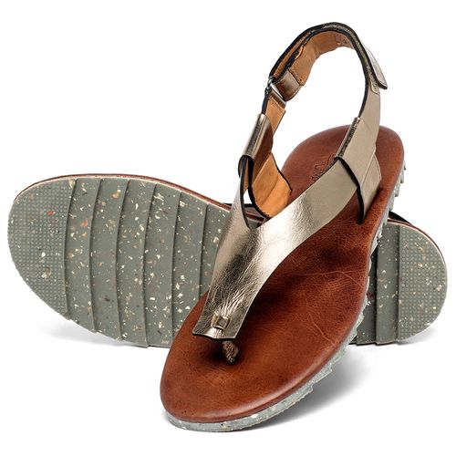Sandália Rasteira   Flat Metalizado - Codigo - 155021
