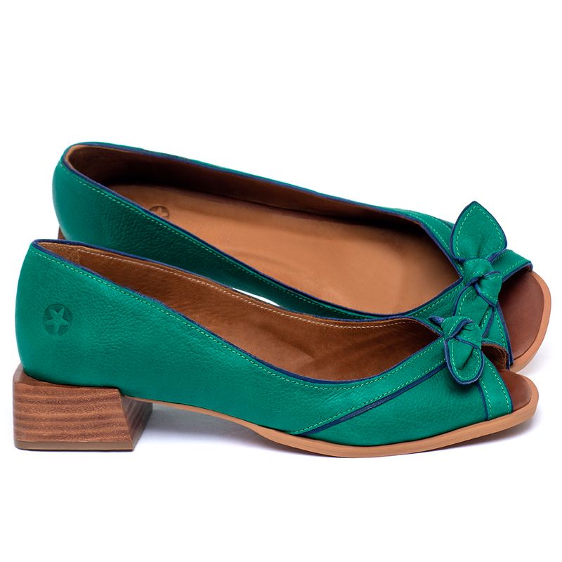 Laranja_Lima_Shoes_Sapatos_Femininos___Peep_Toe___Laranja_Lima_Shoes_Salto_de_4_cm_em_Couro_Verde_-_Codigo_-_157012_1